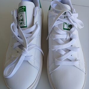 Adidas Stan Smith White Sneakers with Green Logo